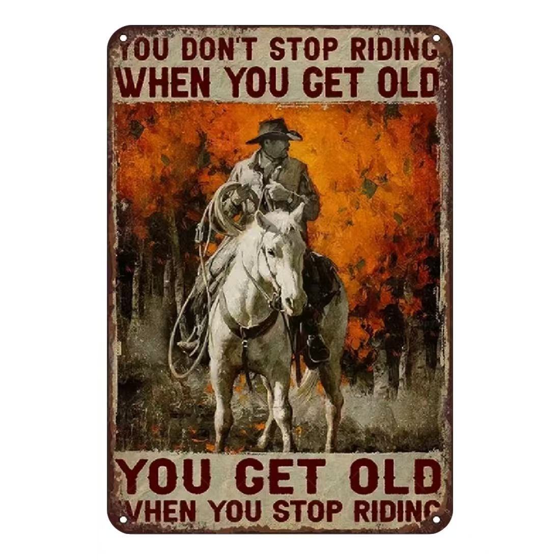 “Ride Free, Stay Wild” Vintage Cowboy Horse