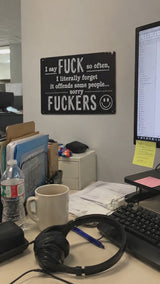 Funny F*ckers Metal Sign – Sarcastic Office & Man Cave Wall Decor